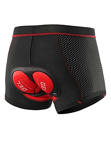 Calzas cortas de ciclismo para hombre Bestgift, rojo, talla L miniatura 1