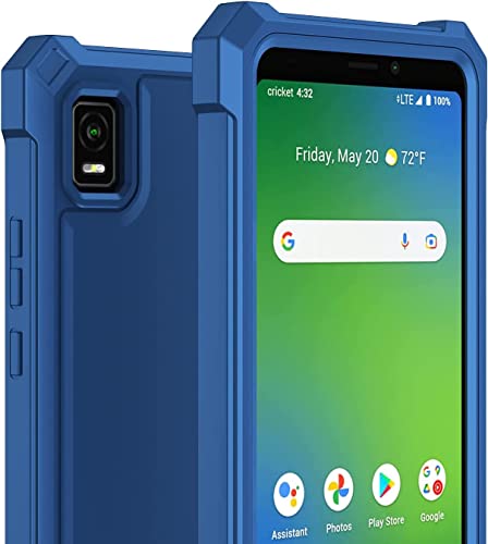 Haij For Att Calypso 3 Case, With Tempered Glass Screen Protector 360 Full-Body Soft Tpu Bumper Shockproof Silicone Protective Phone Cover Case For At&T Calypso 3 (U328Aa) (Blue) #TOP5