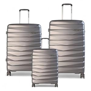 Infinity Leather Infinity 3 teiliges Gepäck Sets Hartschalen Leichtes Polypropylen Reisen Kabine Case Feiertage Koffer Taschen (3-teiliges Set inklusive Kabine, M, L)