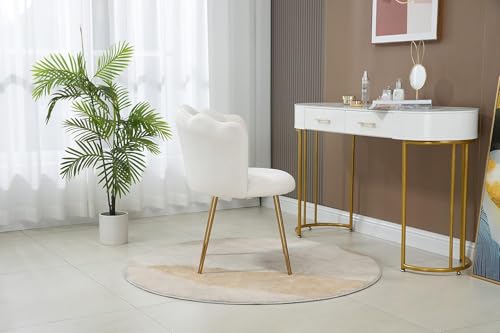 Image of Set of 2 Accent Chair for Living Room | Modern Armchair in Soft Velvet Fabric with Sturdy Legs | Premium Chair for Home Living Room Bedroom Restaurent | (Flower Design, White)