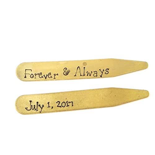 Forever and Always Collar Stays Hand Stamped Collar Stays