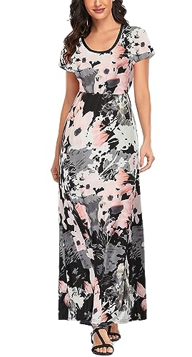 Image of Mommy Jennie Women's Maxi Dresses Short Sleeve Long Casual Summer Sundresses