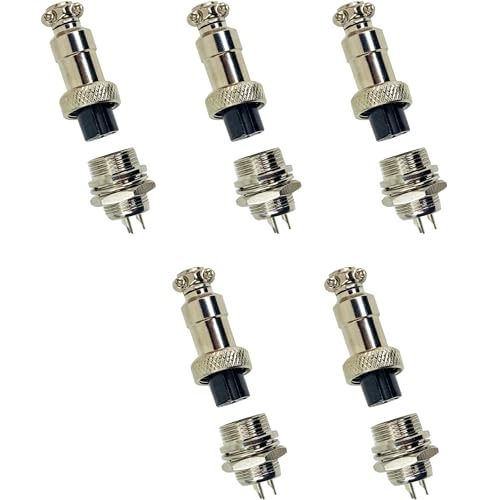 whiteeeen 5pcs gx12-3 gx12 3 Pins Panel Metal Mount Circular Metal Aviation Connector Adapter Male Female Plug Socket