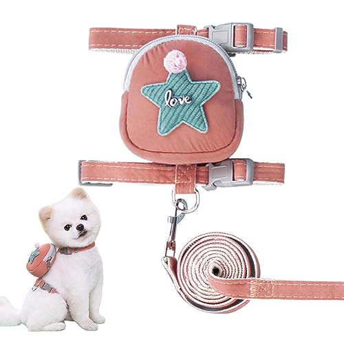 Dog Backpacks Yusheng Cute Dog Saddle Bag,Dogs Cats Harness Backpack with Adjustable Straps | Dog Decorative Vest Backpack for Daily Walking, Running, Hiking, Training, Hunting, Outdoor Adventure