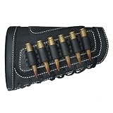 Cowhide Rifle Pouches Case Rifles Buttstock with Cartridge 30-06,.308,.223,45-70 .410 (Black)