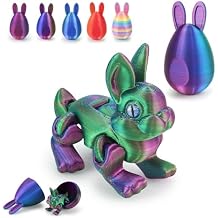 3D Printed Bunny Egg,3D Printed Fidget Toy, Bunny Lover Gift Present, 6.5in Halloween Bunny Egg Blue Green Purple