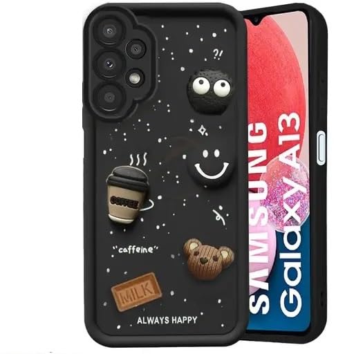 Image of Compatible for Samsung Galaxy A13 Cute Fun 3D Ball Cartoon Coffee Liquid Silicone Soft Case Phone Case Back Cover for Samsung Galaxy A13 (Black)