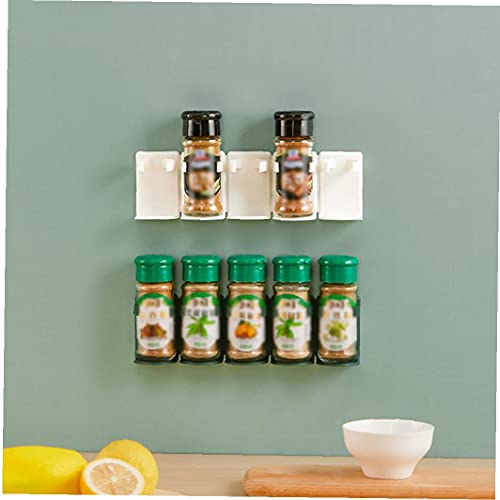 Voedsellade Wall Mount Spice Rack Opknoping Kruidenfles Carrier Gripper Spice Holder Green 10st - Image 6