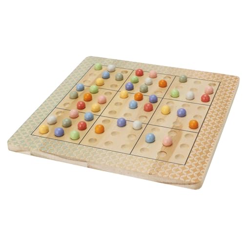 Well Home MOBILIARIO & DECORACIÓN WH14700 Sudoku-Set aus Holz mit Baumwolltasche, Natur, 20x20x1