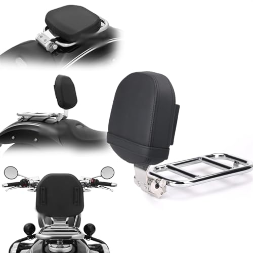 Dossier de moto chromé R18 Classic avec coussin pliable et support bagage
