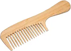 Pente de Bambu Natural para Cabelos e Barbas, Antiestático, Madeira