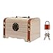 Treasure Chest Piggy Bank Children Saving Chest Wooden Money Storage Box Coin Bank Money Box Treasure Money Box with Lock and Key As Kids Birthday Gift Pirate Treasure
