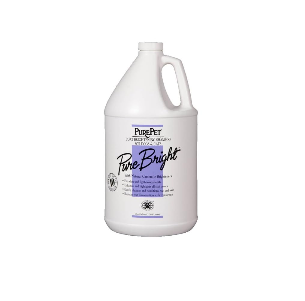 PurePet Pure Bright Whitening Brightening Dog and Cat Shampoo Dilutes 10 to 1 (1 Gallon)