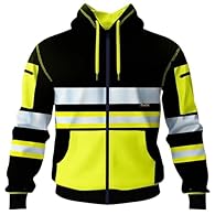 👷 MATERIAL - This hi vis hoodie is made of high quality 100% polyester material which is not only comfortable but also durable. This hooded sweatshirt is ideal for a range of conditions. Durable fabric, generous pockets and adjustable hood make it th...