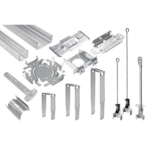 HEXIM UD Perfiles de yeso y accesorios - Colgador directo Rigips Subestructura de techo (100 Colgadores Directos 225mm) Cover