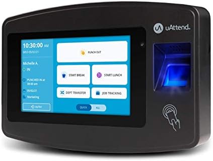 uAttend Cloud-Connected Touchscreen Time Clock with Finger Scan, RFID and PIN Punching in One (JR2000)