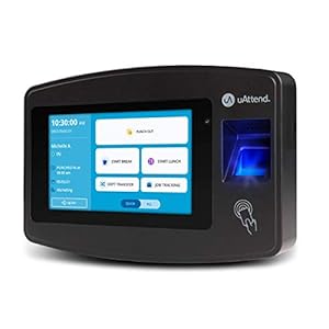 uAttend JR2000 Biometric Fingerprint, RFID, PIN Time Clock for Small Business – Cloud-Based Attendance System with Optional Payroll Integration – All-in-One System