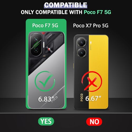 Image of TheGiftKart Hybrid Shockproof Back Cover Case for Mi Poco F7 5G | Hard Back Cover Case for Poco F7 5G (PC & TPU, MagSafe Compatible, Translucent Smoke Matte Back, Black Sides)