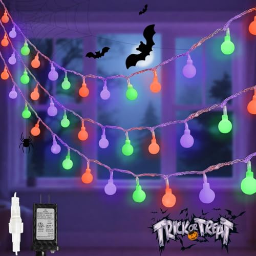 Connectable Orange Purple and Green Halloween Lights Outdoor Indoor -