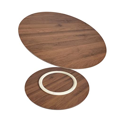 Image of Large Wooden Turntable Lazy Susan, Wooden Lazy Susan Serving Tray, 24in 28in 32in Dining Table Organizer Tray, Rotating Serving Tray Round Dining Table, Kitchen Swivel Plate, Hotel Tabletop Service Pl