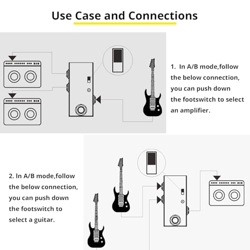 Pédale ABY Line Selector True Bypass sans perte de signal pour basse - 4