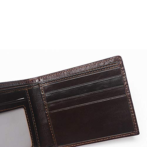 East Rain Men's Cool Eagle Wolf Horse Totem Cowhide Leather Vertical Wallet Zipper Multi-Card Cardholder (Horse Totem) #TOP5