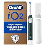 Oral-B Spazzolino Elettrico iO 2 Verde, 1 Testine Di Ricambio, Spazzolino Elettrico Ricaricabile, Pulizia Denti Efficace, Copri Testine, Sensore Di Pressione, Delicato Sulle Gengive, Custodia