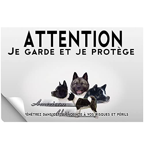 Pets-easy Stickers Attention au Chien Akita américain