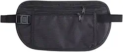 Pochete Doleira Antifurto Ajustável Unissex para Viagem, Resistente à Água, com Design Slim e 2 Compartimentos Internos para Cartões, Dinheiro e Documentos