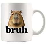 Panvola Capybara Bruh Capybara Animal Lover Gifts Pet Owner For Dad Mom Brother Sister Funny Novelty Drinkware Ceramic Mug (White, 11 Ounces)