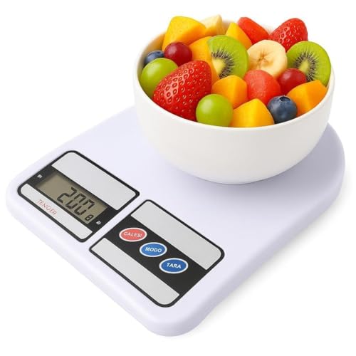 Balança Digital de Cozinha, Alta Precisão, Capacidade 10kg, Plata...