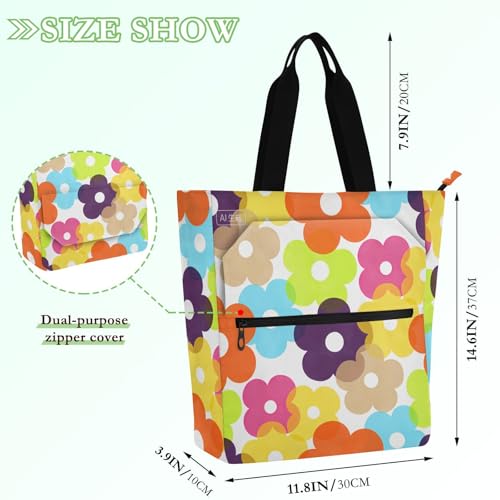 Bolsa de mano resistente para compras y universidad con cremallera 4