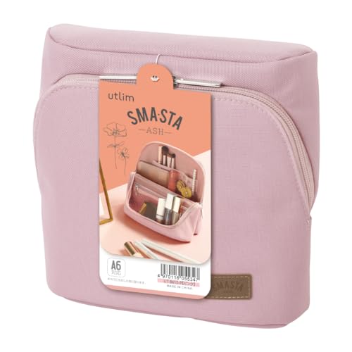 Image of ソニック(Sonic) Sonic Utlim Sma-Sta Ash Wide Mobile Standing Case, Workspace Bag, Converts Into Stand for Smartphone, Stationery, Tech Accessories, Makeup Brush Holder, and More, UT-8655-P, Pink