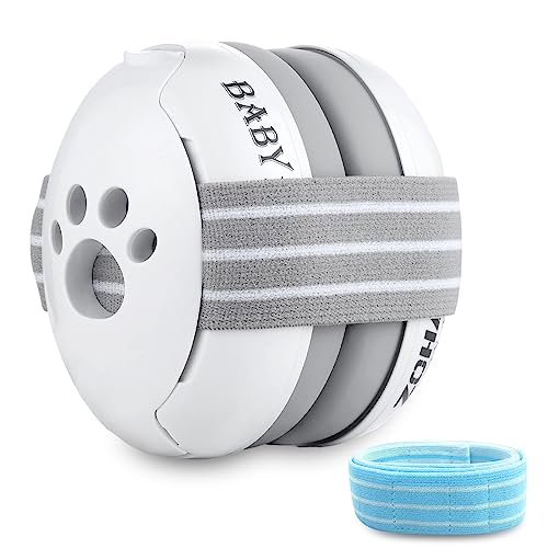 ZOHAN 001 Casque Anti Bruit Bébé, Protection Auditive Confortable pour Bébés de 0 à 36 Mois, SNR 25dB pour les fêtes,Voyage,Feux d’Artifice, Concert - Blanc