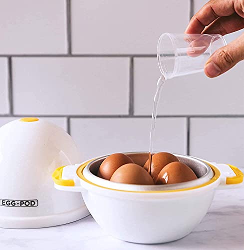 Egg Pod By Emson Microwave Hardboiled Egg Maker, Cooker, Boiler & Steamer, 4 Perfectly-Cooked Hard Boiled Eggs In Under 9 Minutes, Dishwasher Safe, Airtight And Warp Proof As Seen On Tv Set Of 2 #TOP5