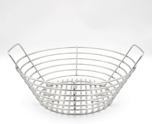 Cestini per Carbone per Barbecue - Cestello per Griglia A Carbone, Porta Cestini per Carbone | Supporto per Barbecue da Esterno, Cestello per carbonella in Acciaio，Cestino per Carbone con Design a Ret