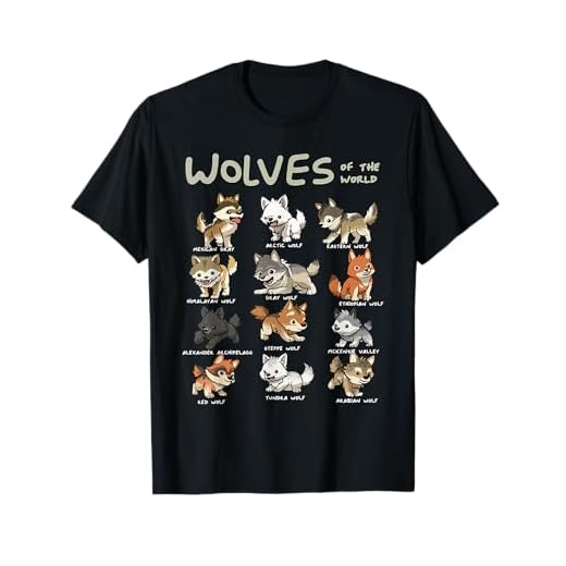 Chibi Wolf Wolves Animals of the World Wolf Lover T-Shirt