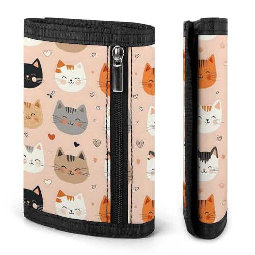 Cat Cute Colorful Print Wallet for Men, 8 Credit Card Holder Slim Minimalist Front Pocket Small Mens Bifold Wallets2