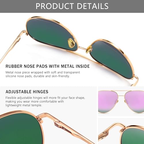 Image of SUNGAIT Women's Lightweight Oversized Aviator Sunglasses