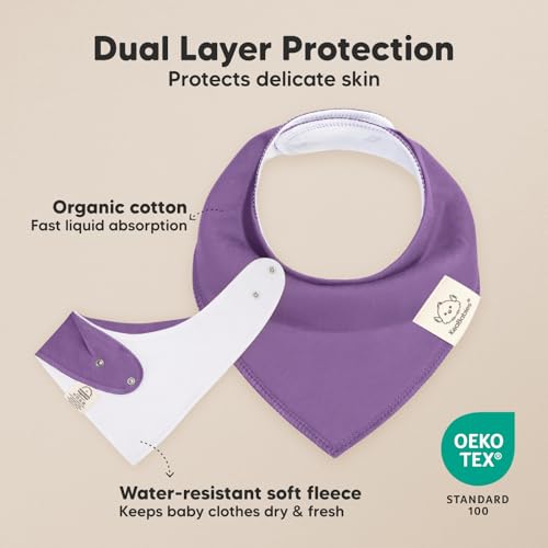 Image of KeaBabies 8pk Organic Baby Bandana Bibs for Drooling and Teething (Lilac)