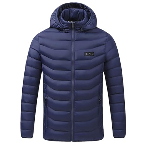 電熱ジャケット メンズ レディース 冬 ヒータージャケット 11箇所急速発熱 USB加熱 電熱服 3段階温度調整 防風 防寒 暖かい 防寒服 フード取り外し 伸縮袖口 加熱ウェア 無地 大きいサイズ 通勤 通学 アウトドア 登山 バイク(ブルー,2XL)