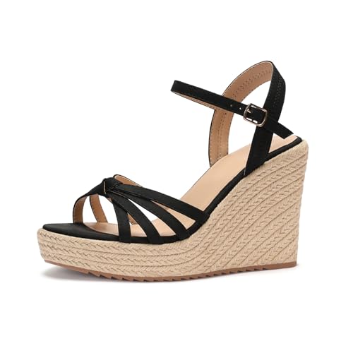 Image of VICKI.VICKI Wedges for Women Platform Sandals Wedge Heels for Sandals Comfortable Summer Espadrille Shoes Ankle Strap&Open Toe