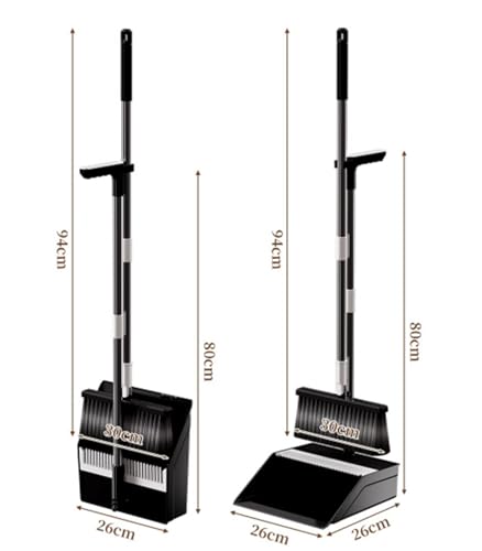 IUYIXWFP Besen- und Kehrschaufel-Set, selbstreinigender Besen mit Kehrschaufel-Kombi-Set, 180° drehbarer Silikonbesen, aufrecht stehende Kehrschaufel für Zuhause, Küche, Büro, Flurboden – Bild 4