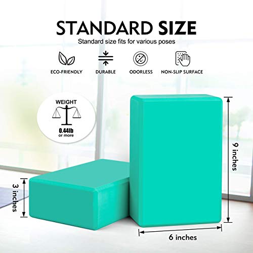 image for Matymats Yoga Blocks 2 Pack High Density Supportive EVA Foam Blocks fo
