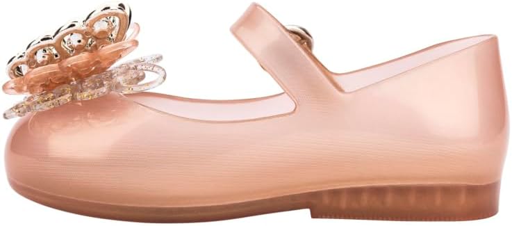 Melissa Mini Sweet Love Fly Ballet Flats for Babies, Gold, 7
