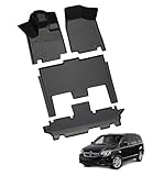 Landrol Car Floor Mats Replacement for Dodge Grand Caravan 7 Seat 2011-2021 Protection All Weather Custom Fit Waterproof Carpets Durable Odorless Liners Front & Rear Black