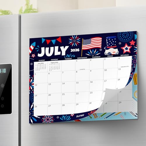 SUNEE Fridge Calendar 2026-2027 from July 2026 to March 2028, Magnetic Calendar for Refrigerator 13.5