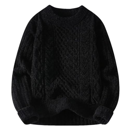 Men Korean Style Sweaters Solid O-Neck Oversized Pullouvers Men's Casual Knitted Sweaters