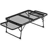 3ft Aluminum Alloy Folding Low Picnic Table, Lightweight & Portable Outdoor Camping Coffee Table for Beach, Fishing, BBQ (Black)