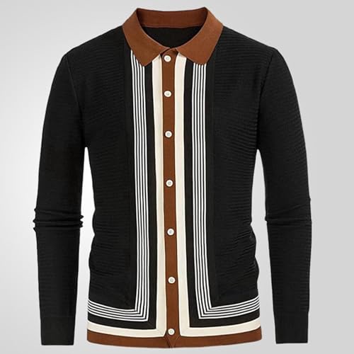Dgoopd Collared Button Down Sweaters for Men Knit Long Sleeve Sweater Slim Fit Casual Fall Winter Sweaters2